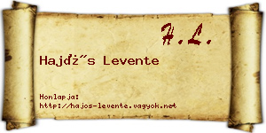 Hajós Levente névjegykártya